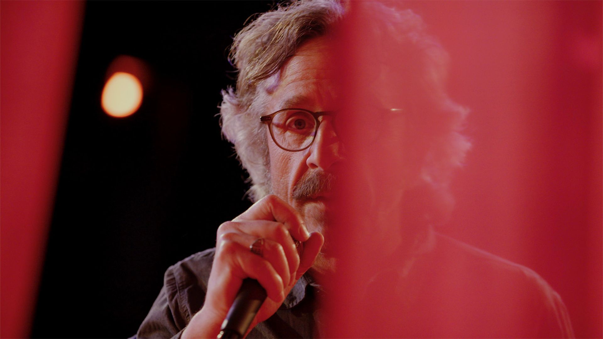 Marc Maron does stand-up in the movie Are We Good_