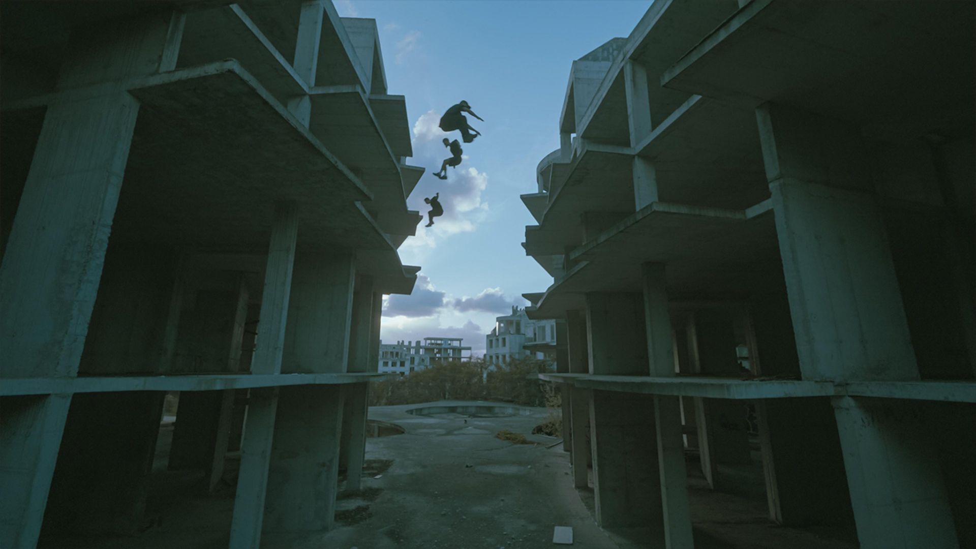 People skate across buildings in the parkour documentary We Are Storror