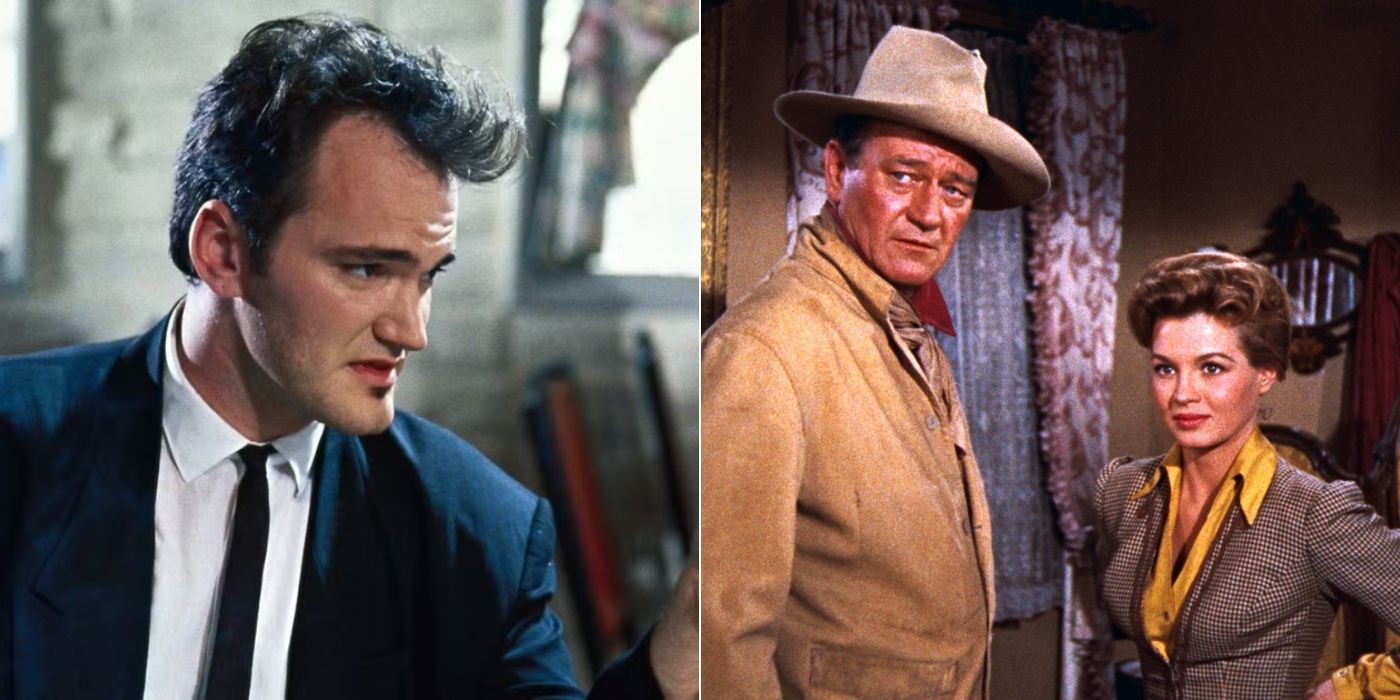 Quentin Tarantino in 'Reservoir Dogs' and John Wayne in 'Rio Bravo'