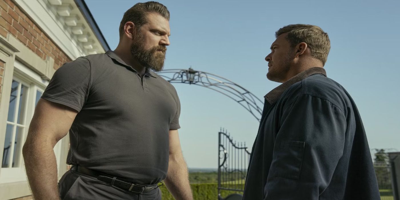 Olivier Richters and Alan Ritchson in Reacher Season 3