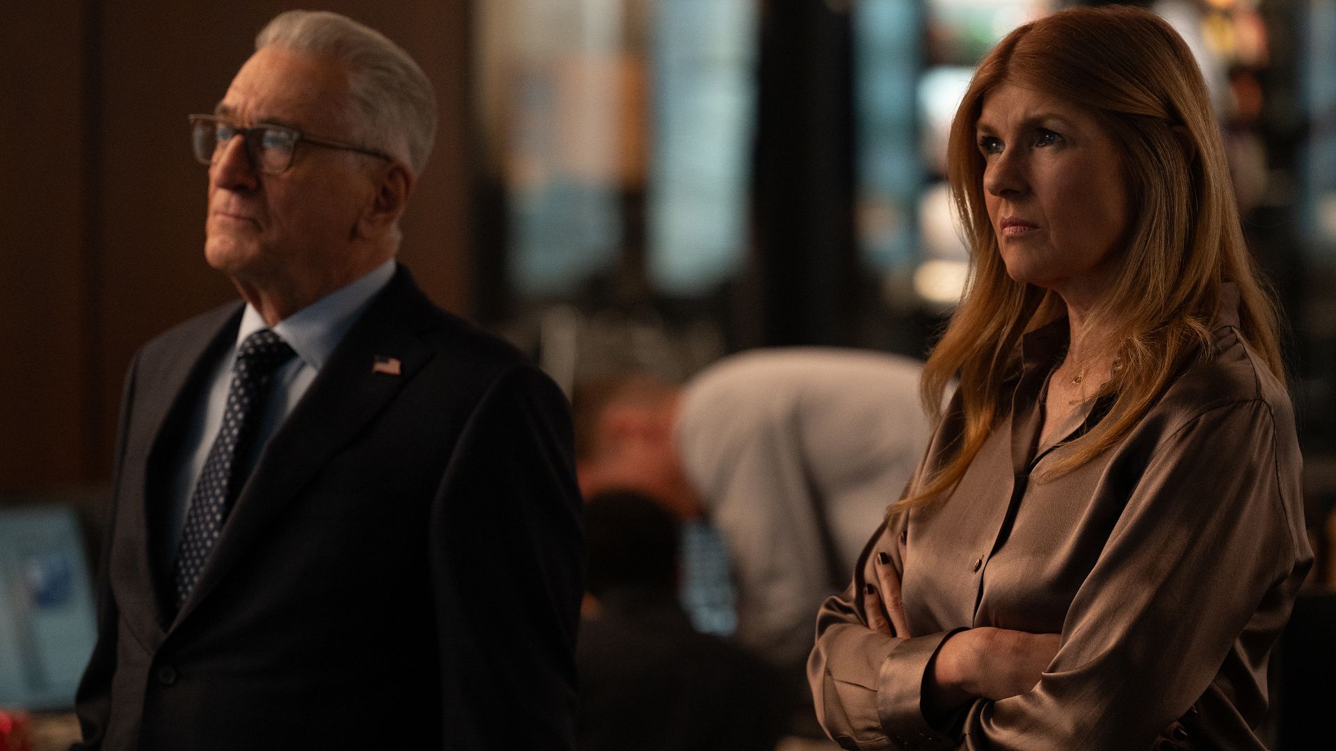 Robert De Niro as George Mullen and Connie Britton as Valerie Whitesell in Episode 104 of Zero Day