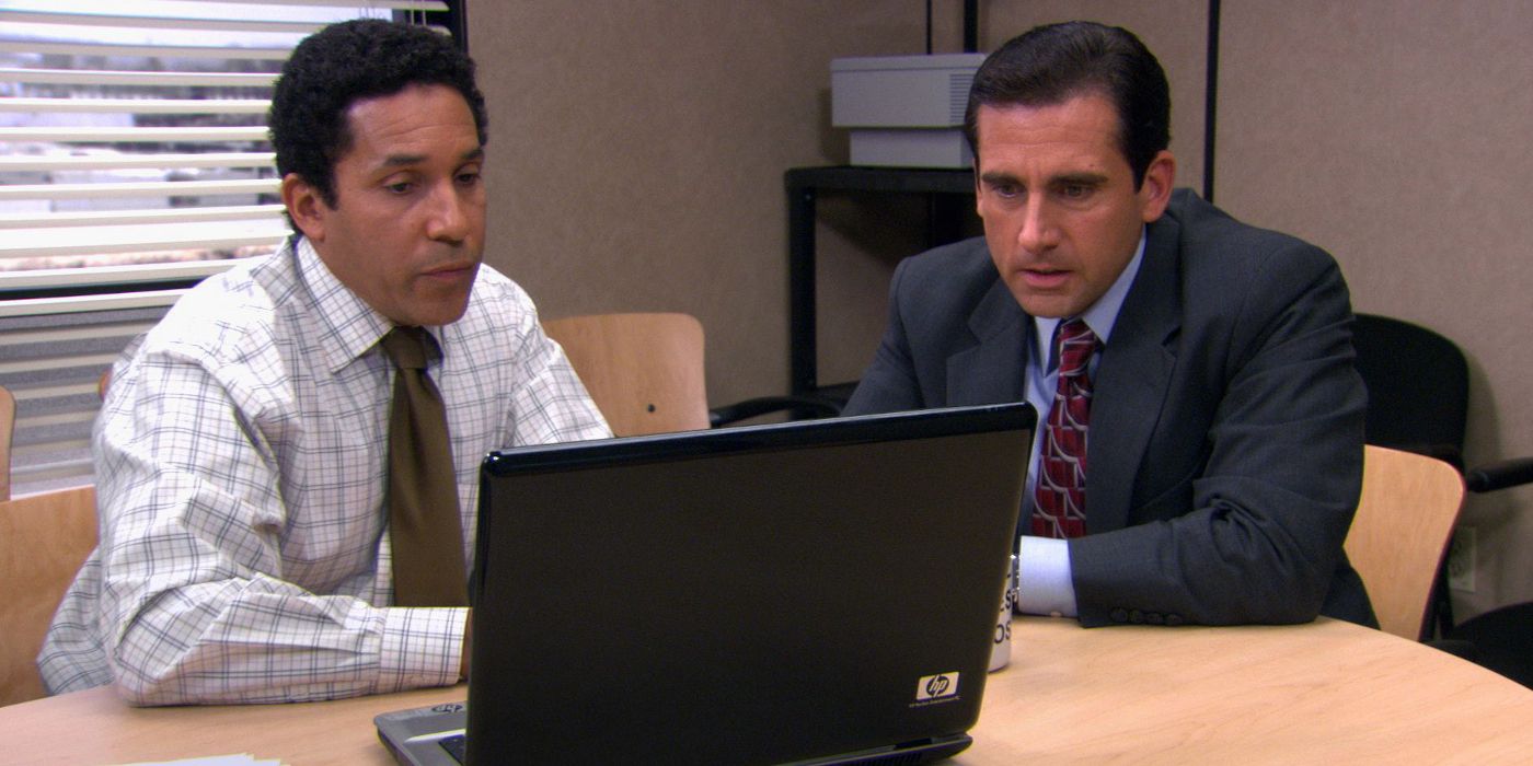 Steve Carell and Oscar Nunez in The Office