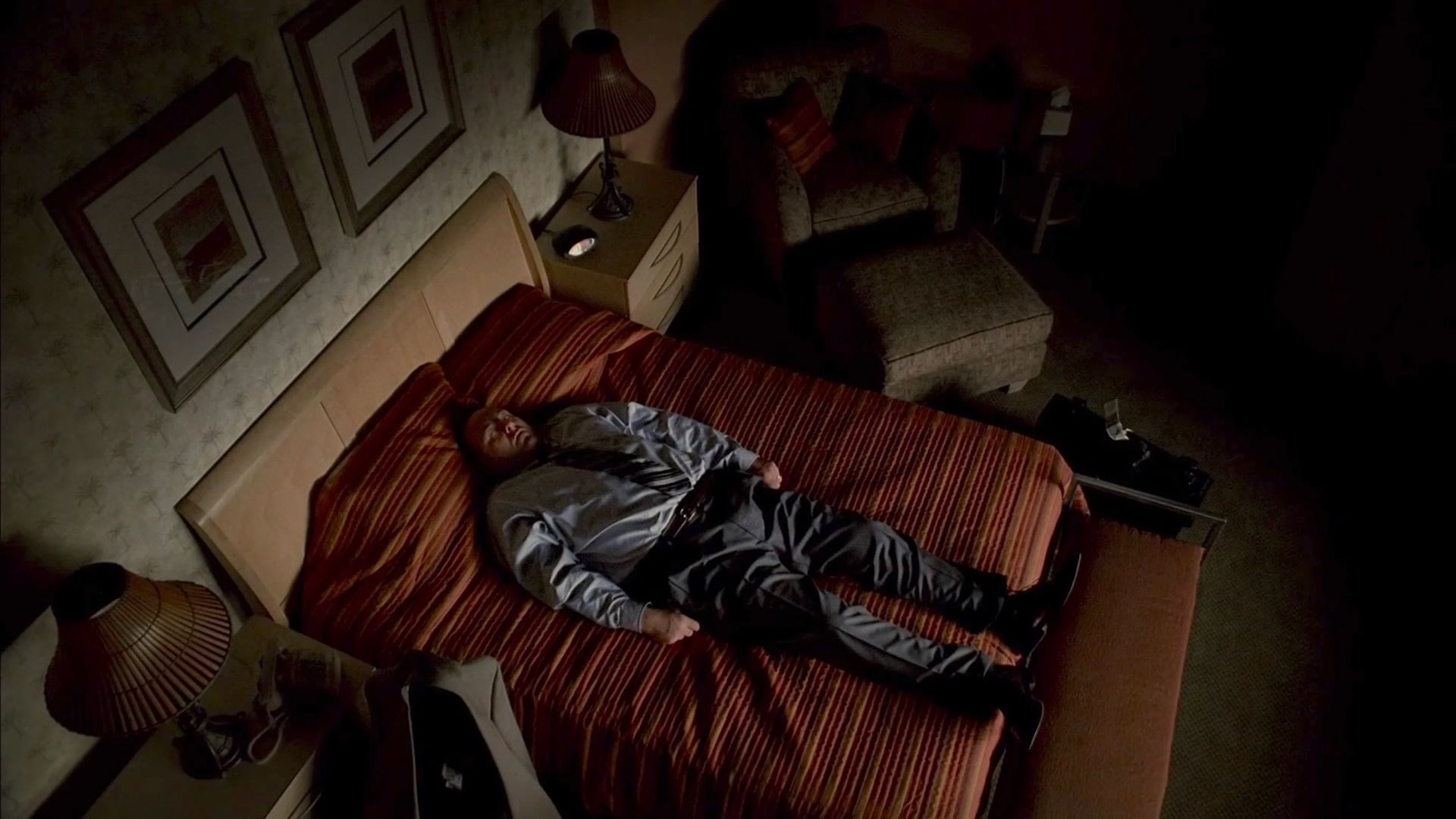 Tony is comatose in bed in The Sopranos