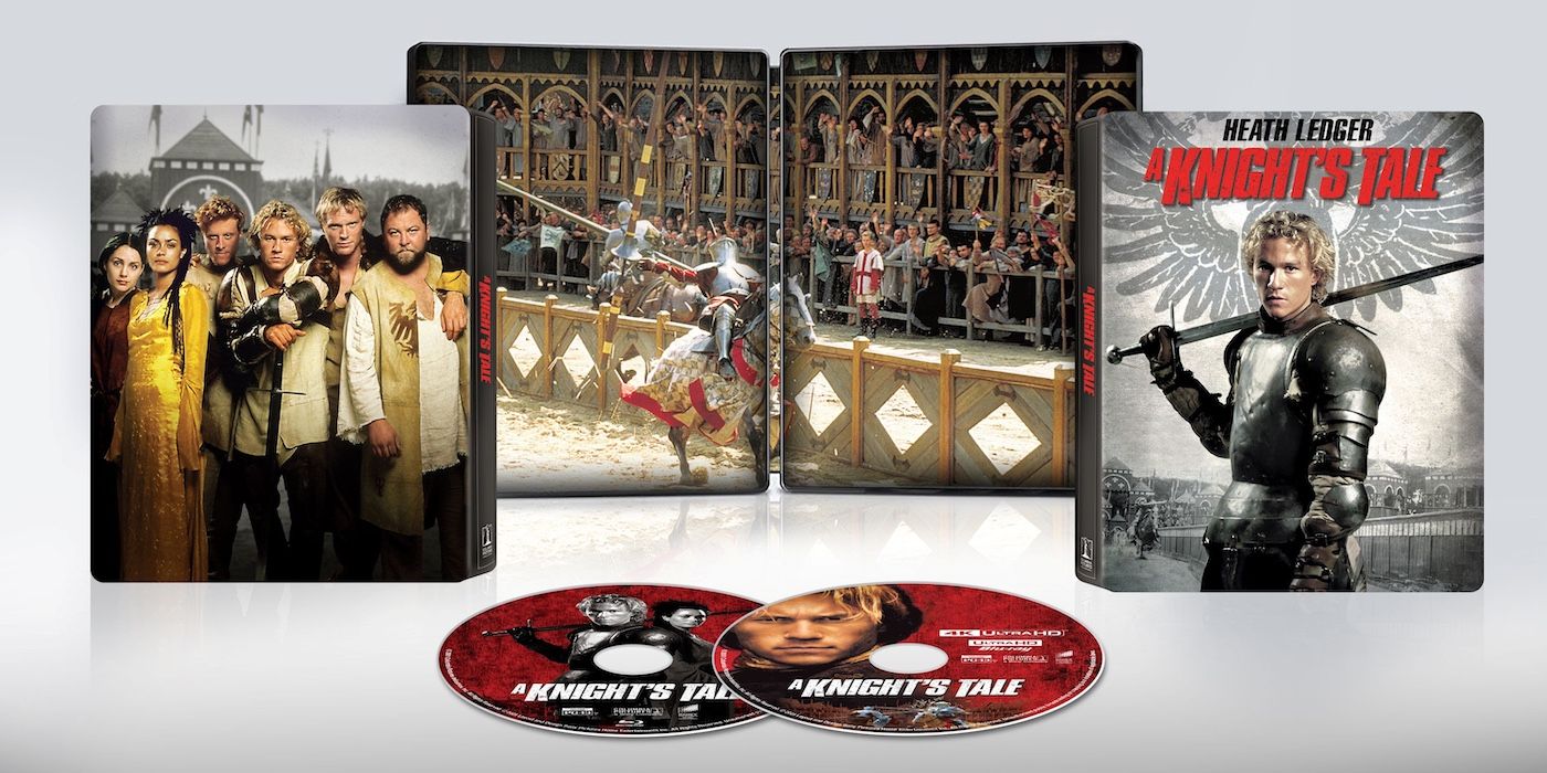 A Knight's Tale 4K Blu-ray Steelbook featuring Heath Ledger's William Thatcher on the cover