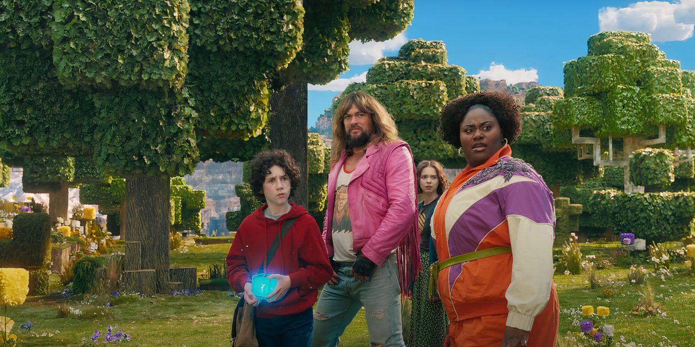 Jason Momoa, Emma Myers, Danielle Brooks and Sebastian Hansen in 'A Minecraft Movie'