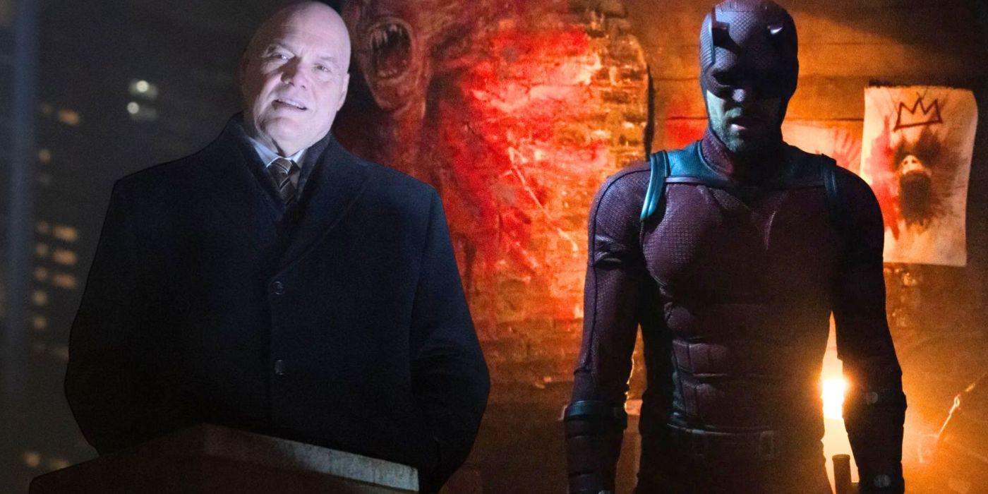 An edited image of Vincent D'Onofrio and Charlie Cox in Daredevil Born Again