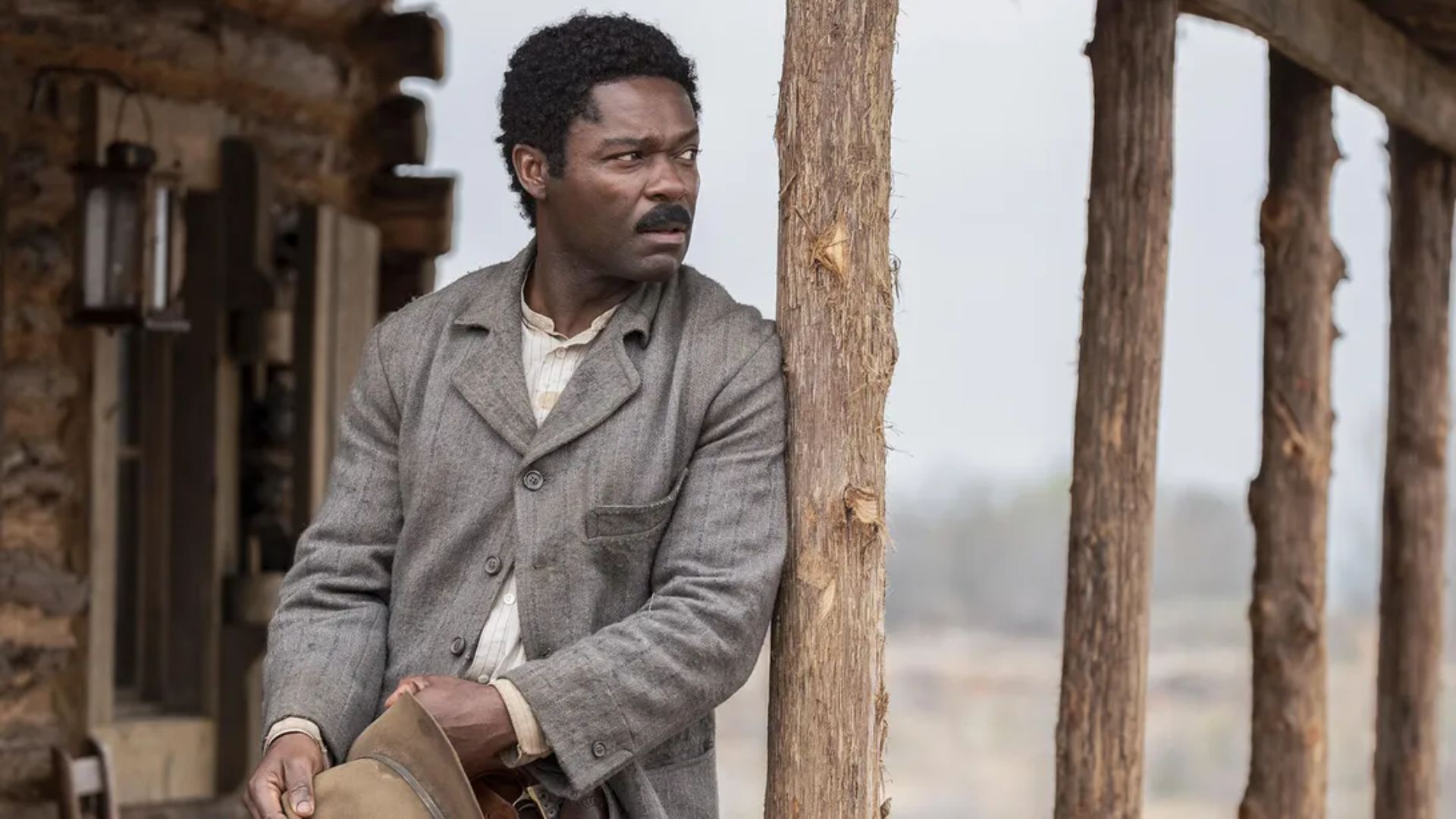 David Oyelowo holds a hat in Lawmen: Bass Reeves