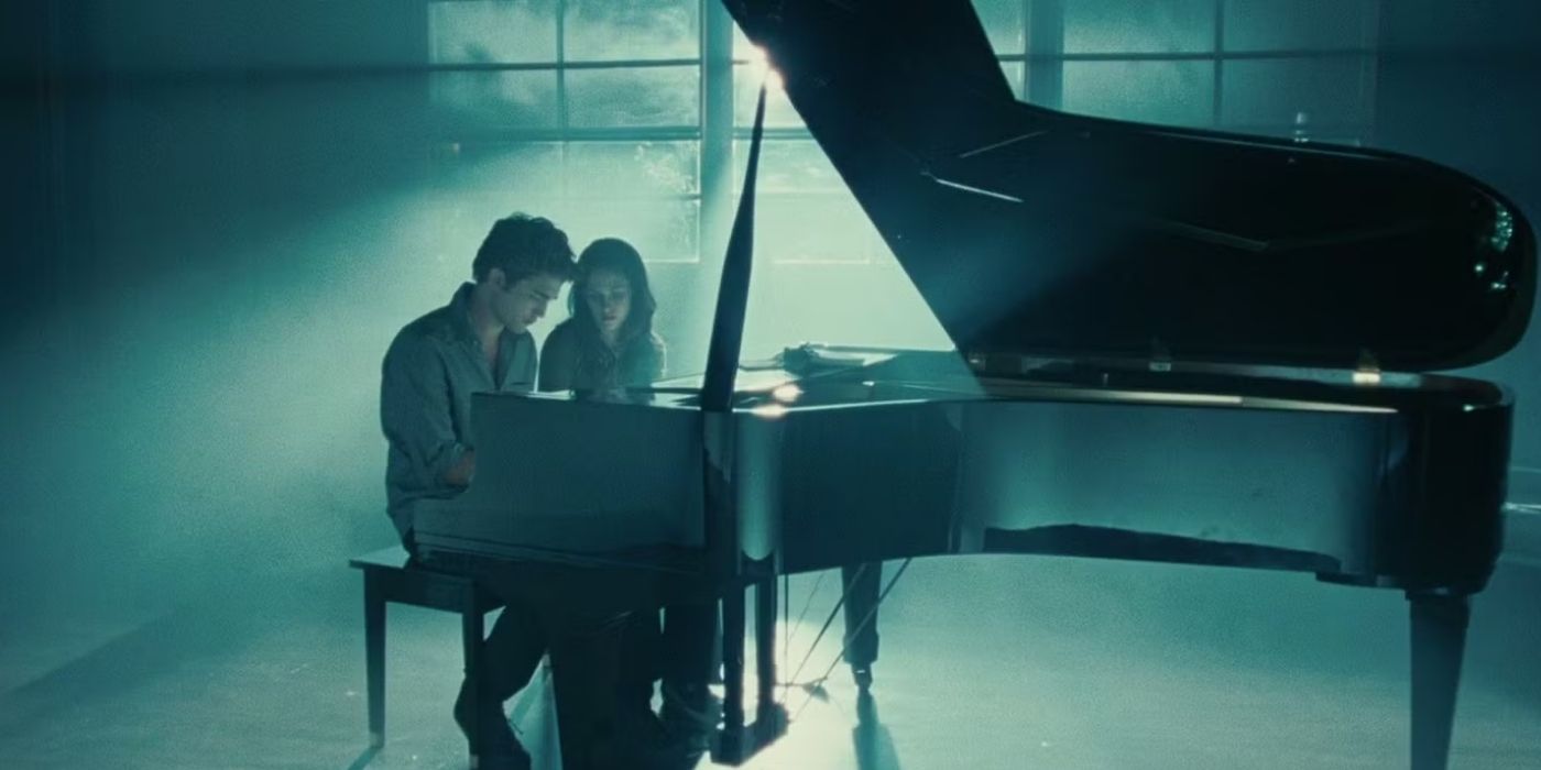 Edward playing Bella's lullaby in the Twilight movies
