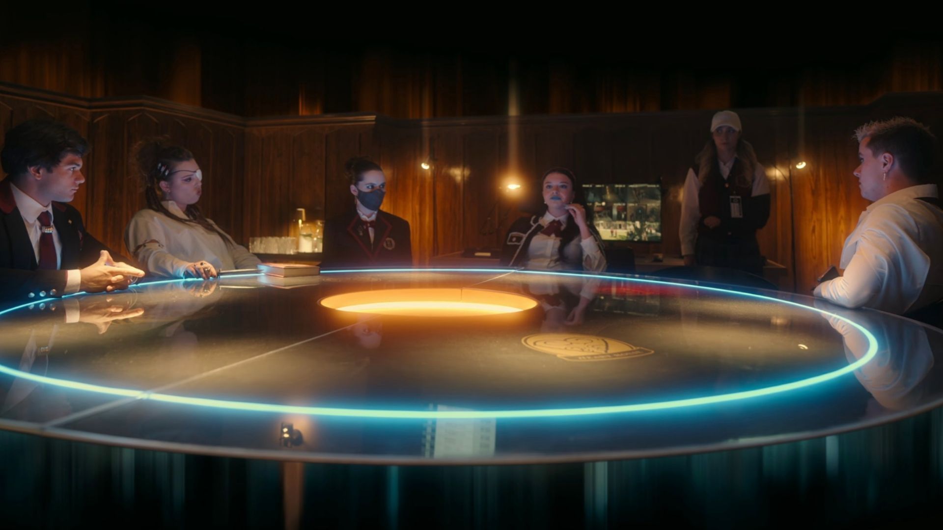The student council, including Riri, Kira, and Chad in the Kakegurui remake Bet.