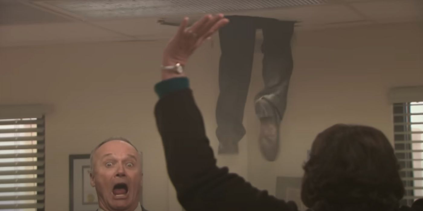 Characters panic in the fire drill cold open on The Office