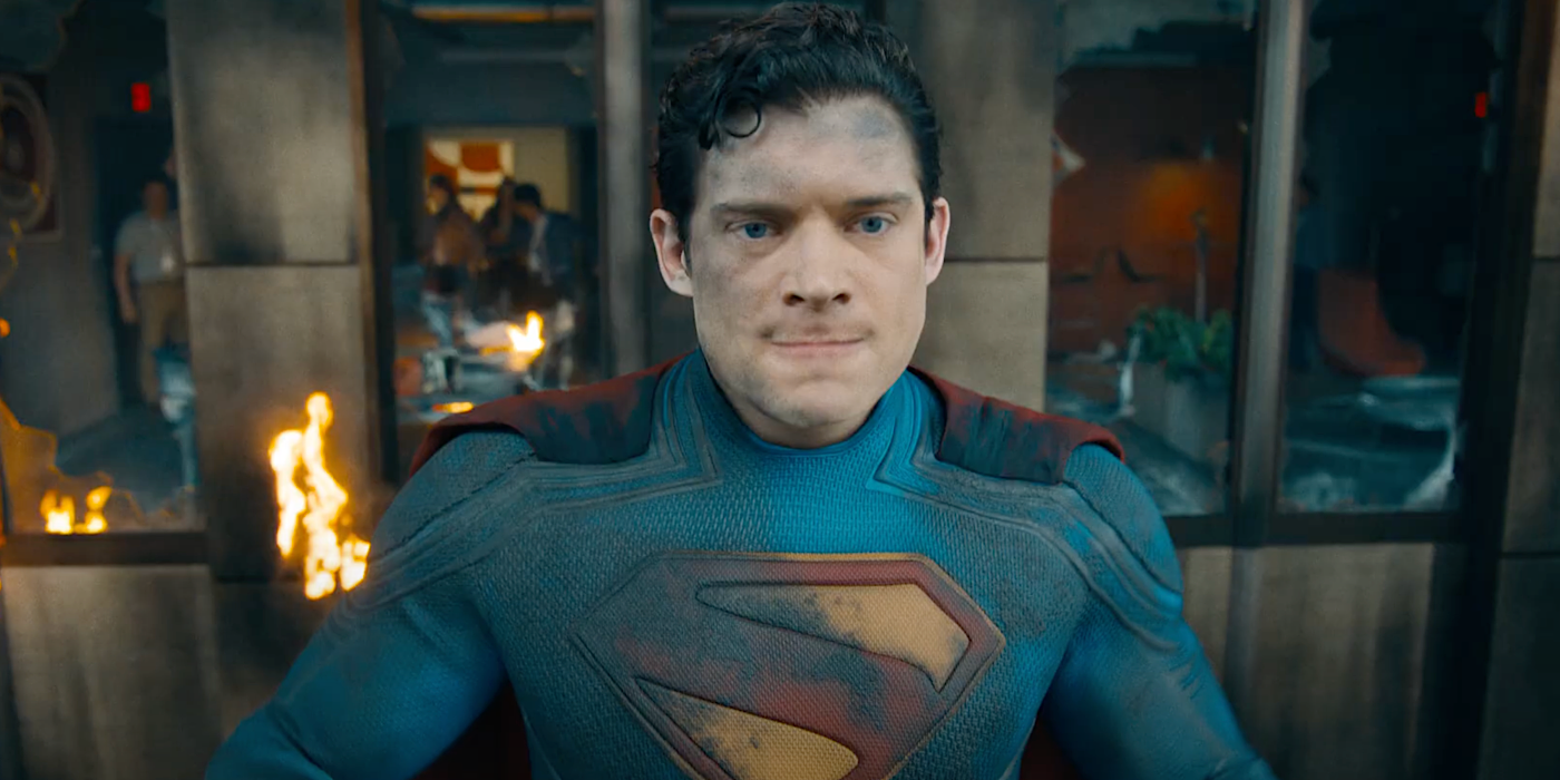 David Corenswet About to Take Off in Superman