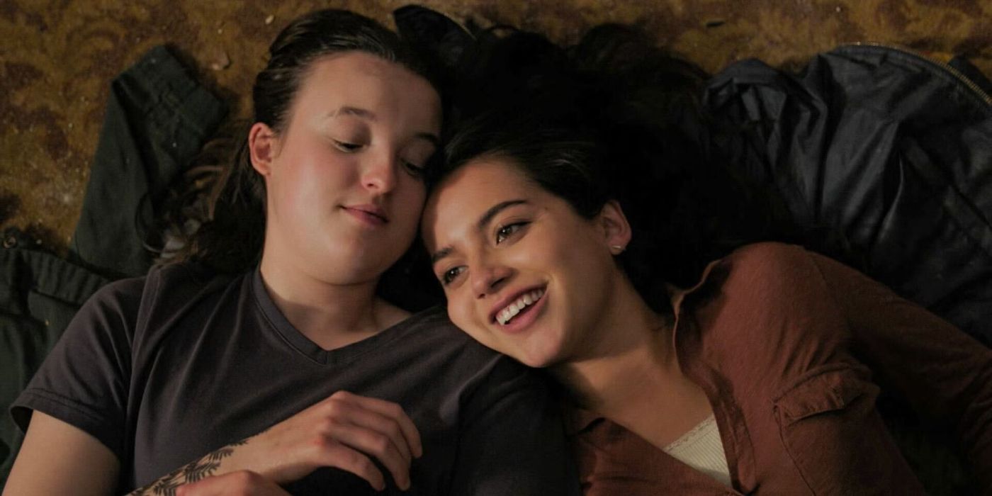 Isabela Merced and Bella Ramsey as Ellie in Dina in The Last of Us Season 2