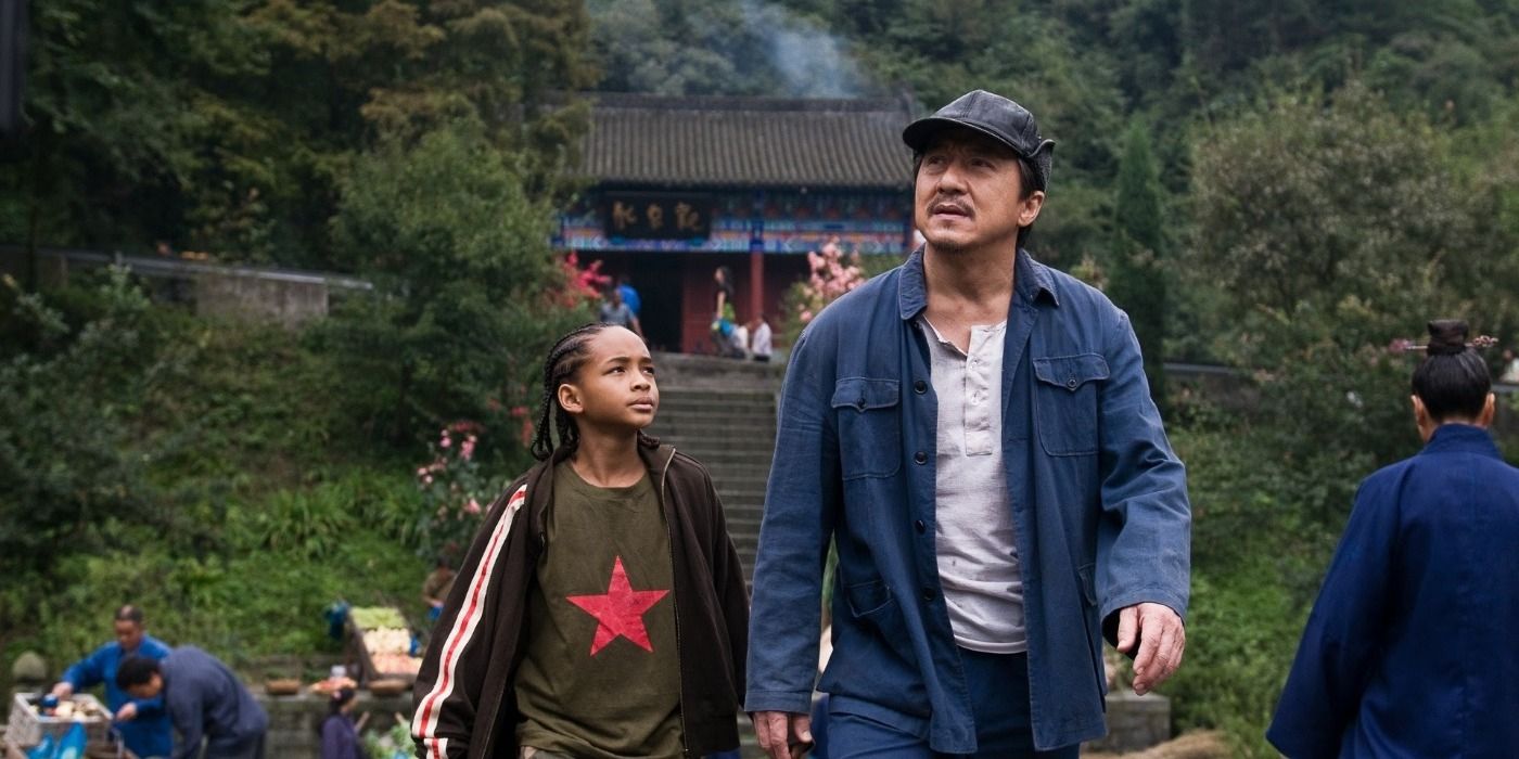 Jaden Smith and Jackie Chan in The Karate Kid