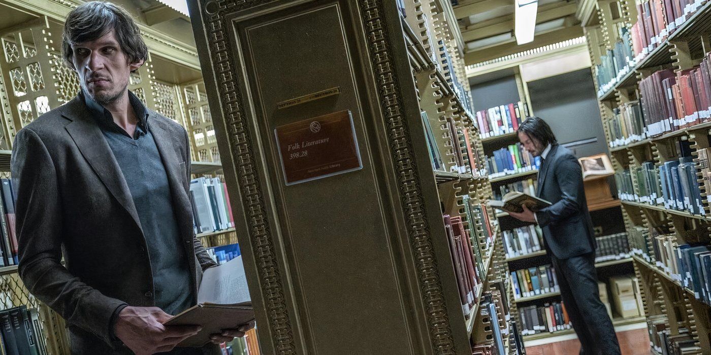 John Wick (Keanu Reeves) right before the fight in the New York Public Library in Chapter 3.