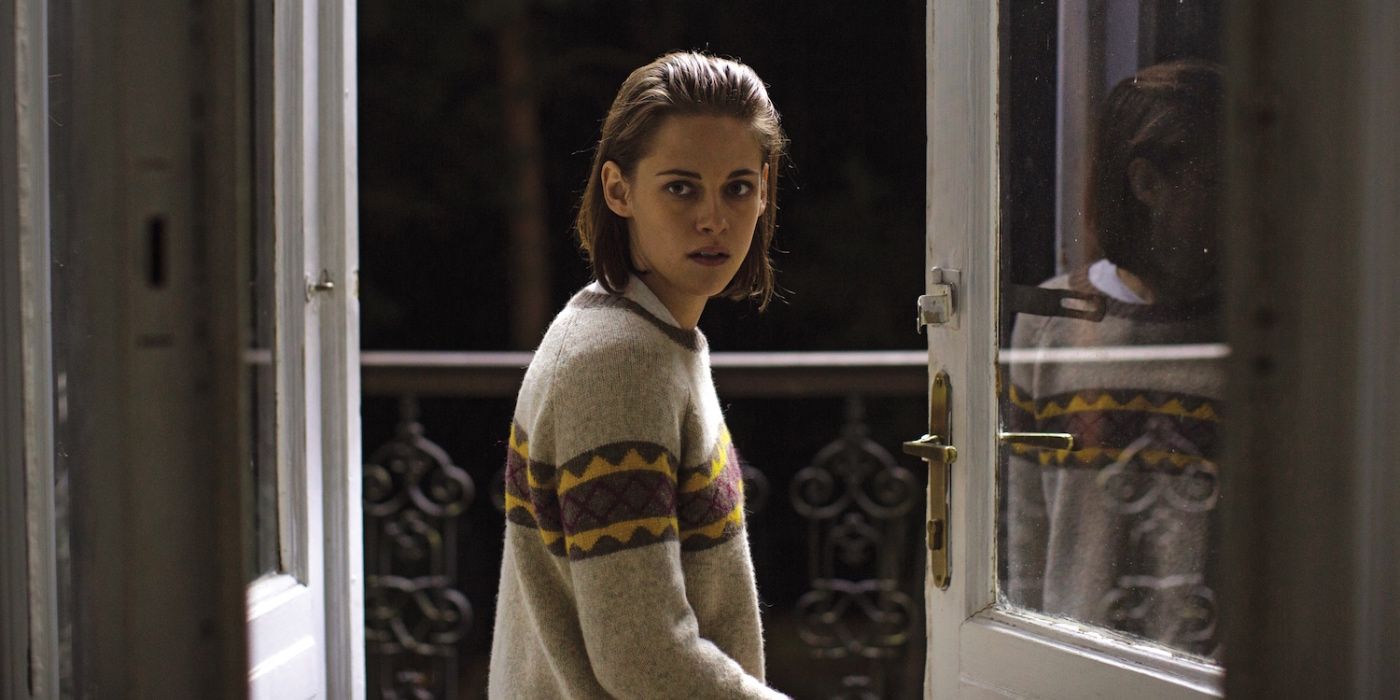 kristen stewart looks afraid of something in personal shopper