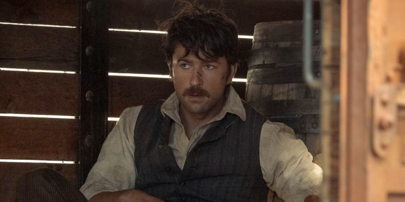 Spencer hitches a ride on a moving train in '1923'