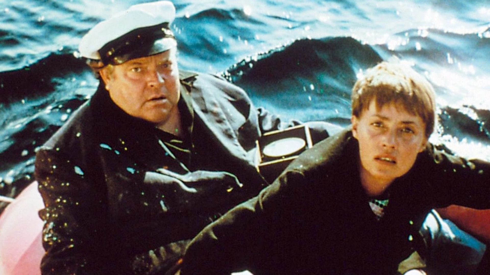 Orson Welles in scene from unfinished film The Deep