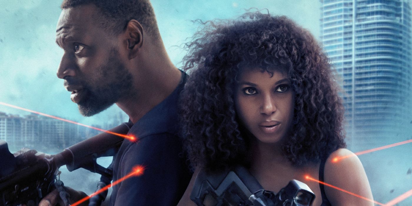 Omar Sy and Kerry Washington in Shadow Force (2025) poster