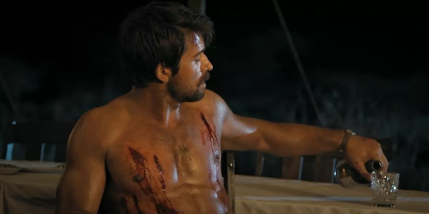 Spencer (Brandon Sklenar) survives being mauled by a leopard in '1923'
