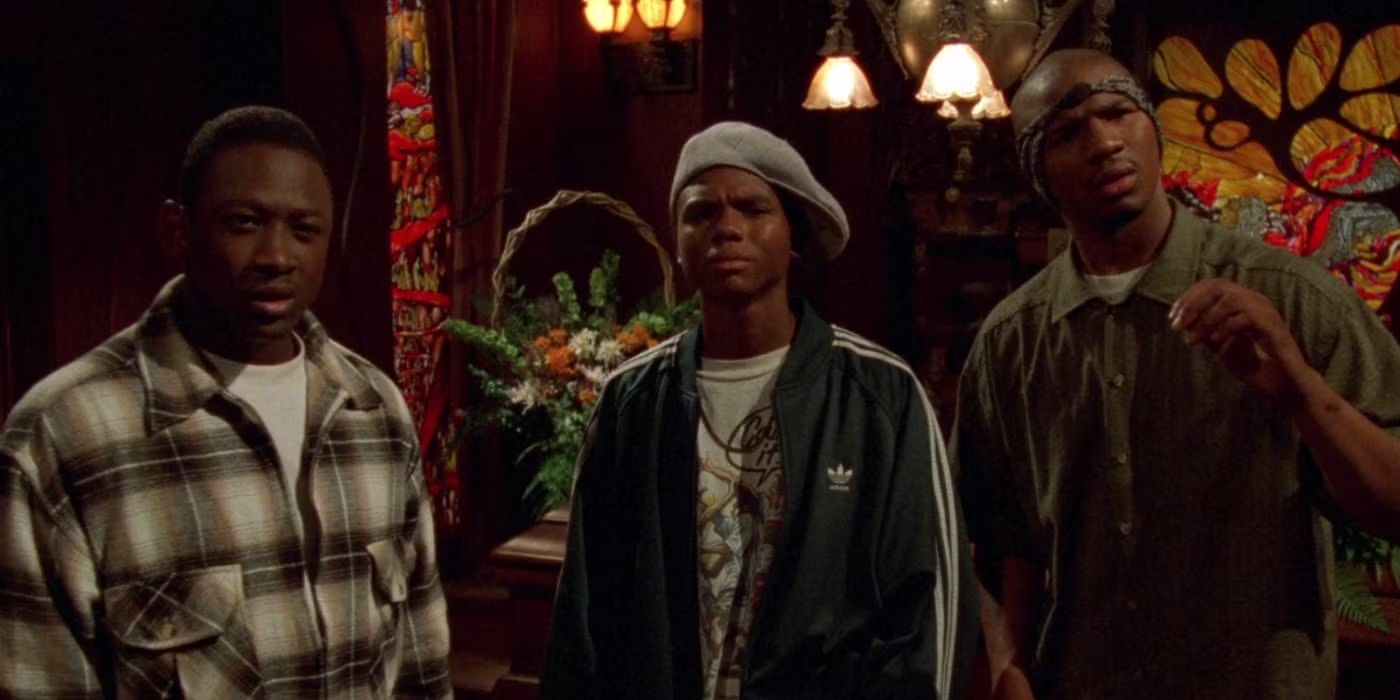 The trio of drug dealers (Joe Torry, De'aundre Bonds, and Samuel Monroe, Jr.) from Tales from the Hood (1995)