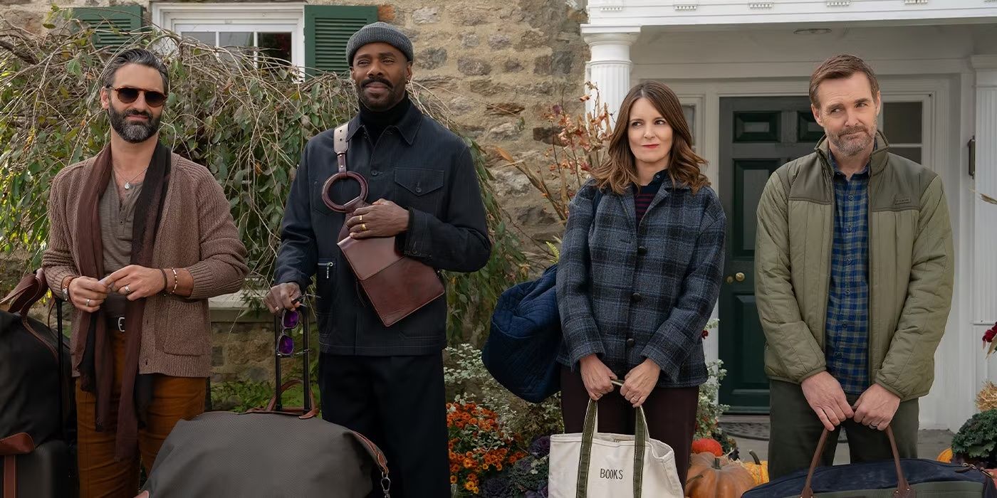 Marco Calvani's Claude, Colman Domingo's Danny, Tina Fey's Kate, and Will Forte's Jack in The Four Seasons