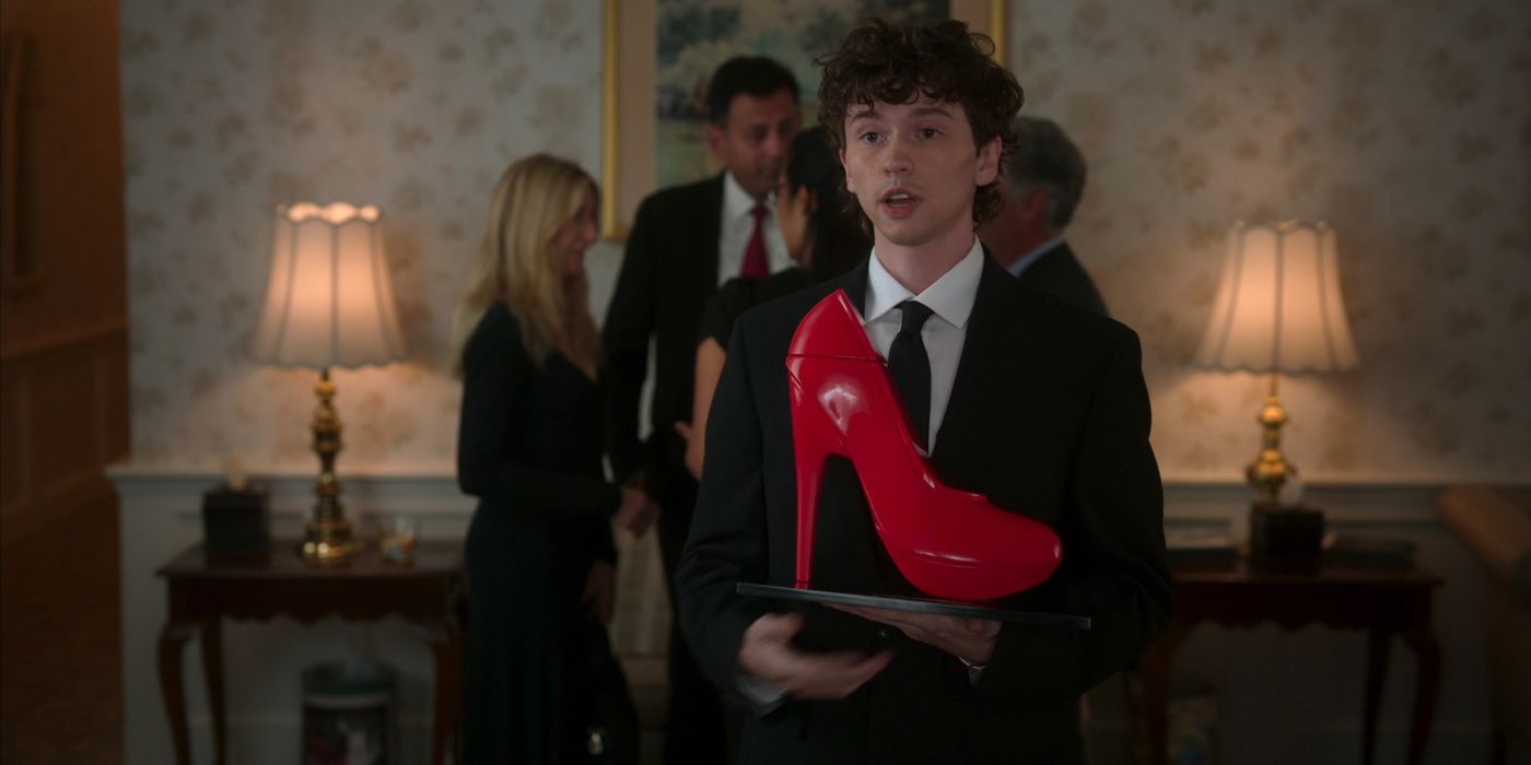 Nick's shoe urn from the comedy TV show The Four Seasons.