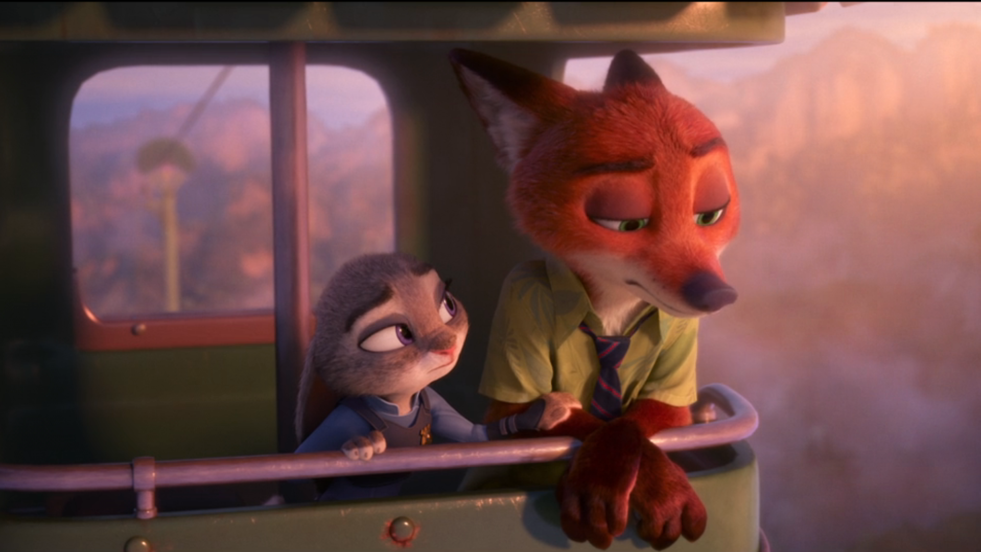 Judy comforting Nick in Zootopia.
