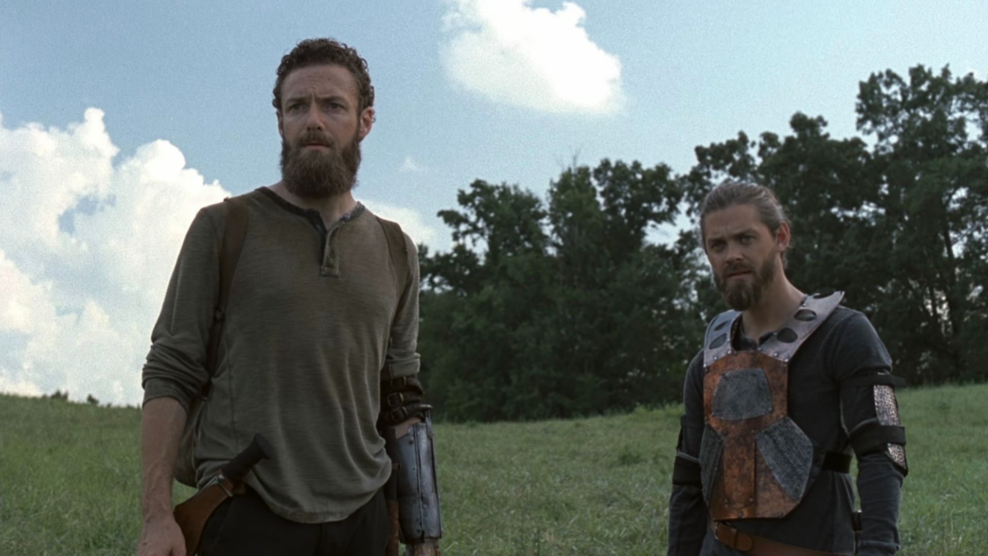 Aaron and Jesus in The Walking Dead episode Evolution.