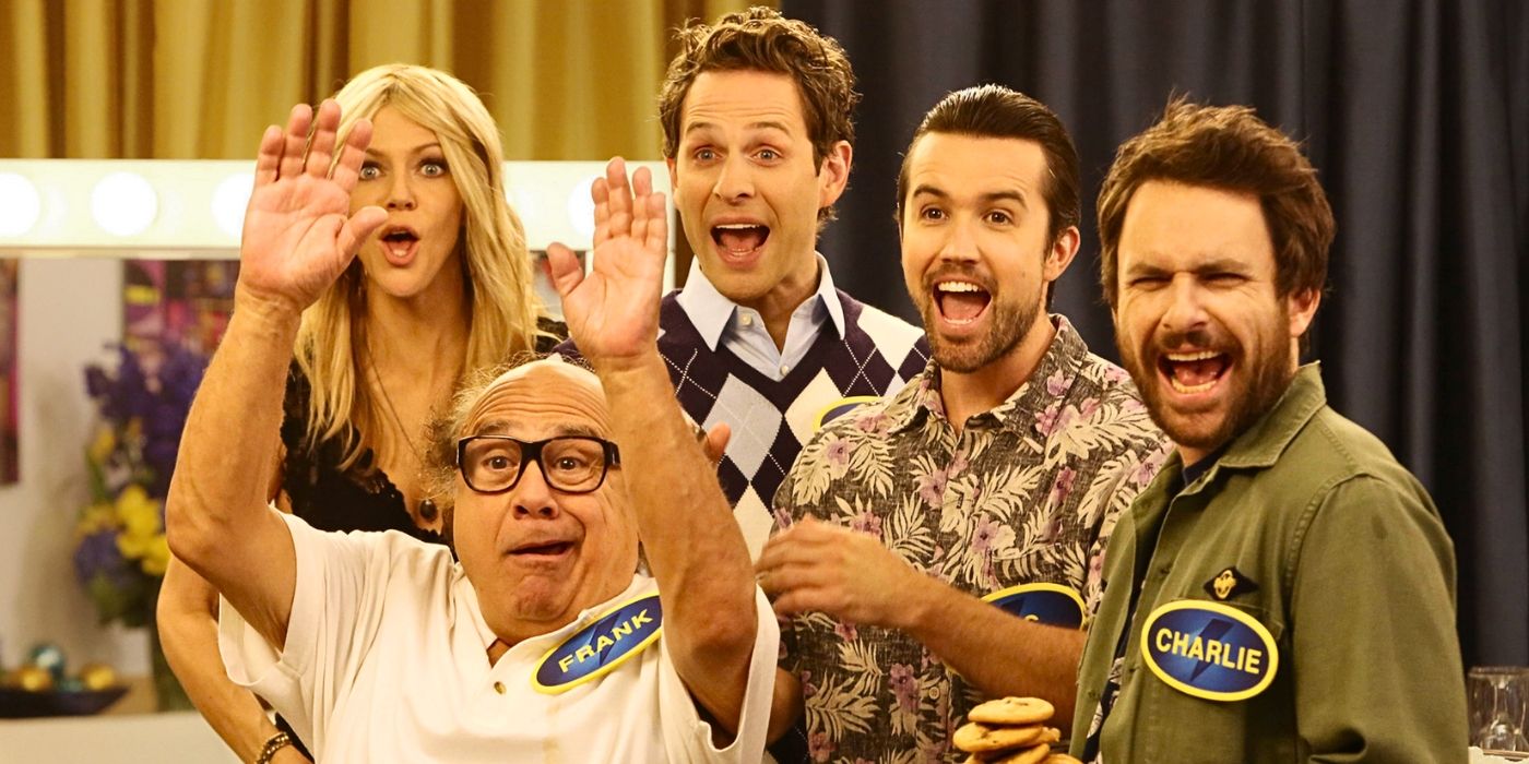 Charlie Day, Glenn Howerton, Rob McElhenney, Kaitlin Olson, Danny DeVito in It's Always Sunny in Philadelphia