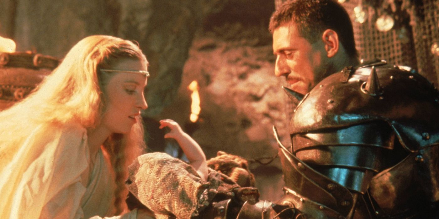 Gabriel Byrne as Uther and Katrine Boorman as Igrayne in Excalibur