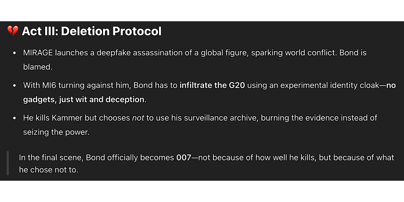 James Bond AI Plot Test Part 3