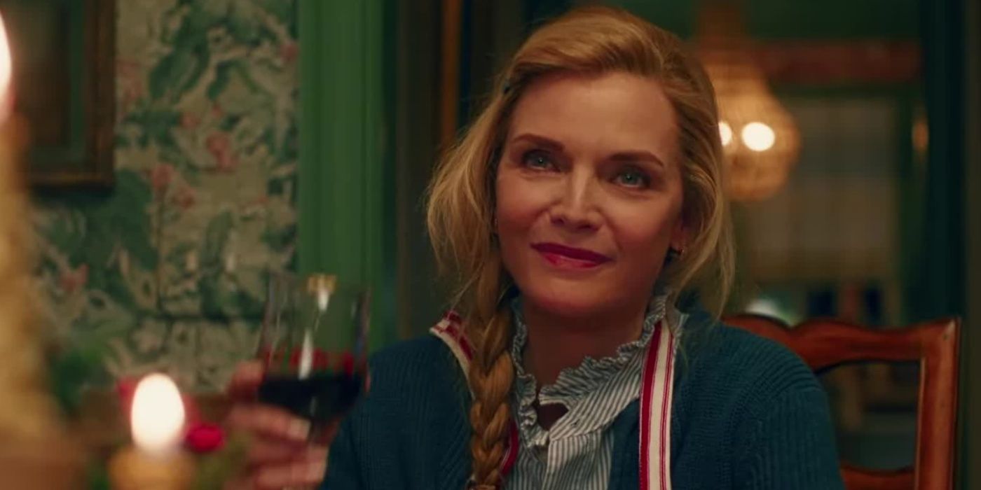 Michelle Pfeiffer in a scene from the Prime Christmas movie, Oh What FUn