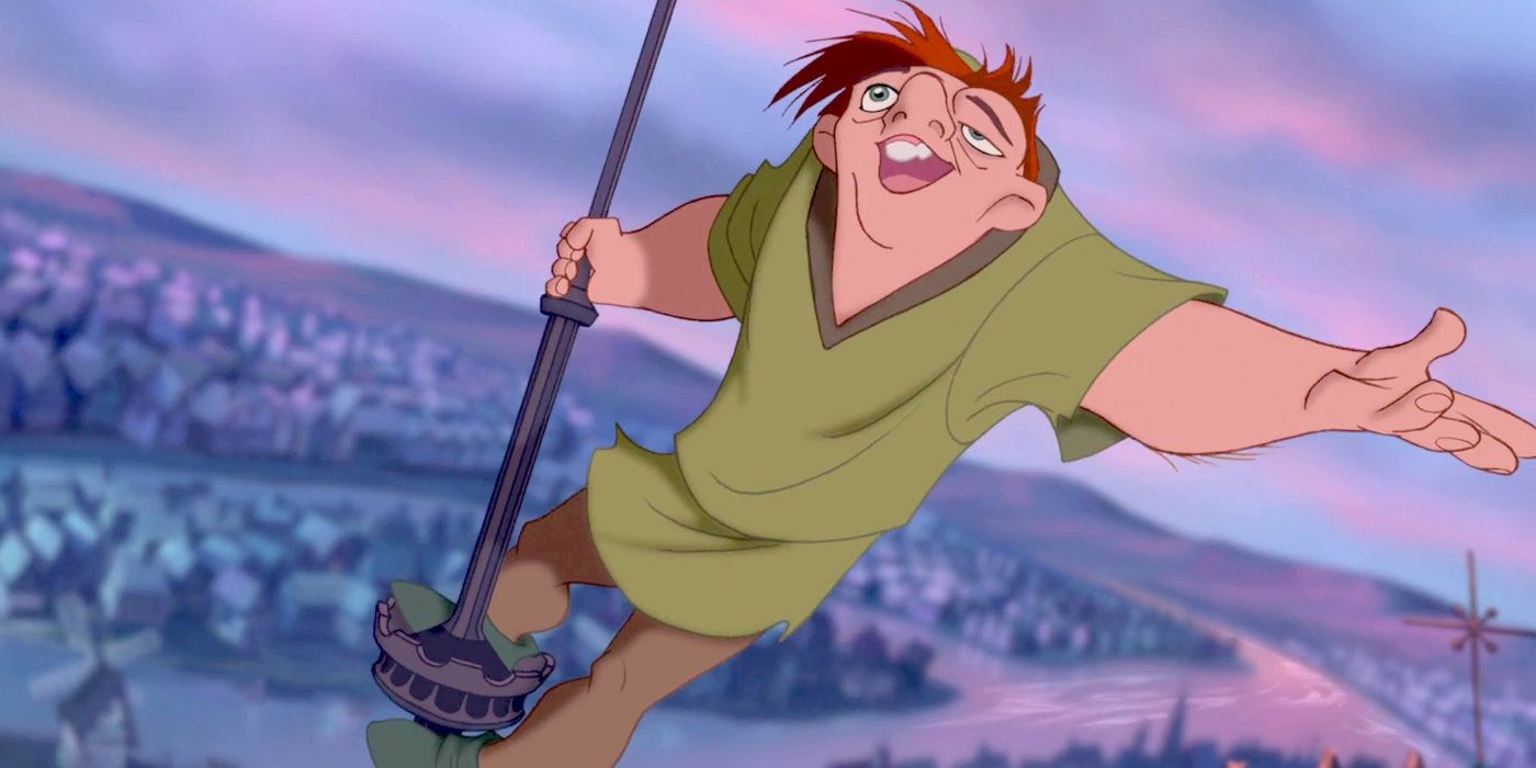 Quasimodo high above the city in Disney's The Hunchback of Notre Dame