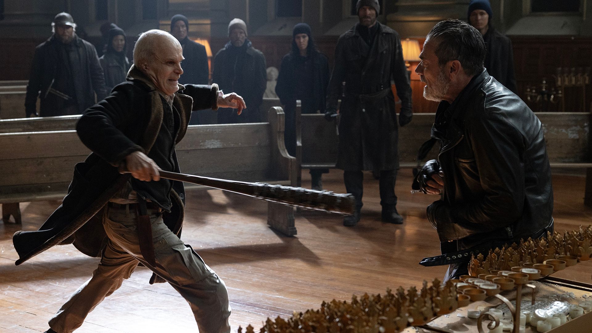 The Croat attacking Negan with his bat in The Walking Dead: Dead City