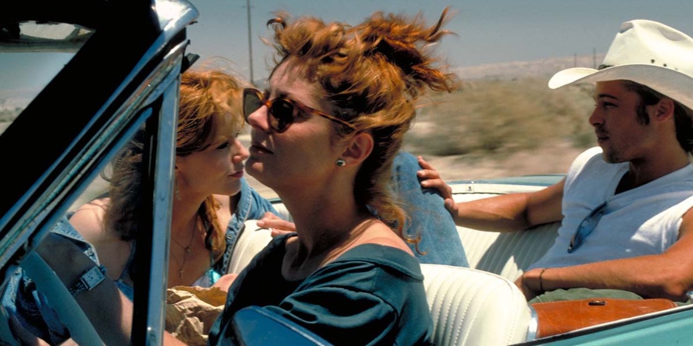 Thelma and Louise in a car with J.D.