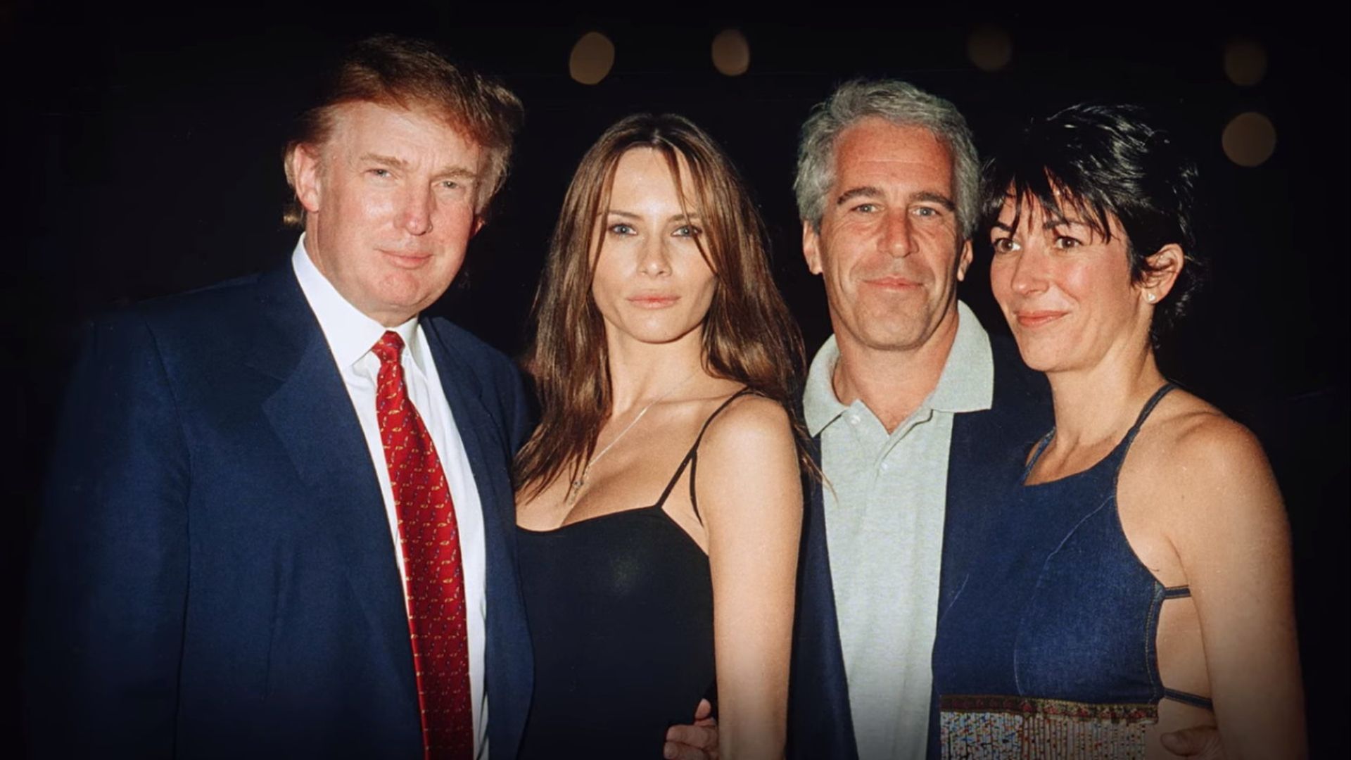 Donald and Melania Trump pose with Jeffrey Epstein and Ghislaine Maxwell