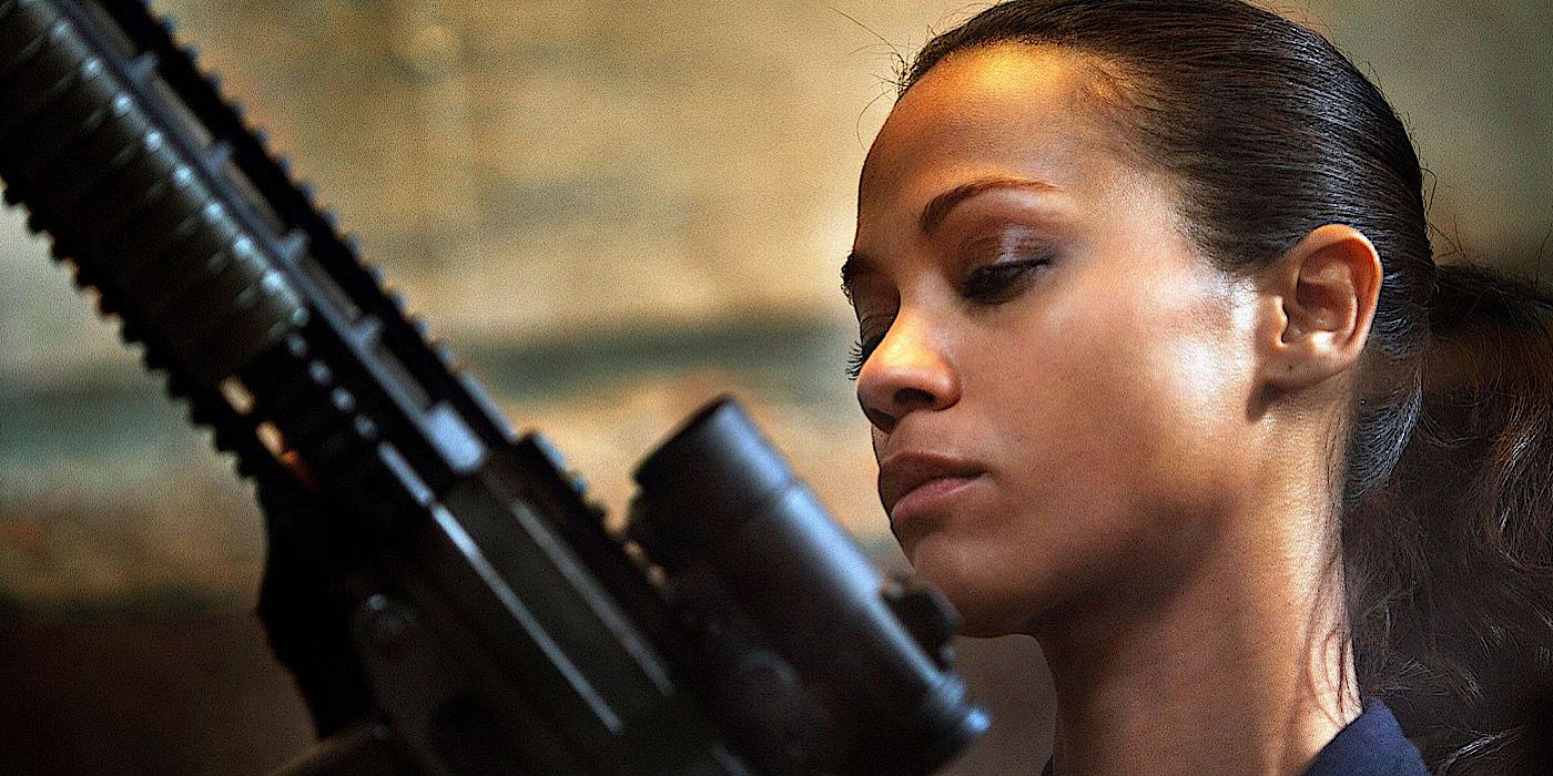 Zoe Saldana with a Gun in Colombiana
