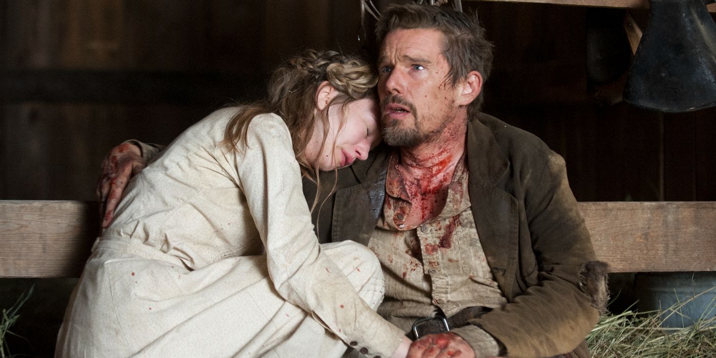 Paul embraces Mary-Ann in In A Valley of Violence