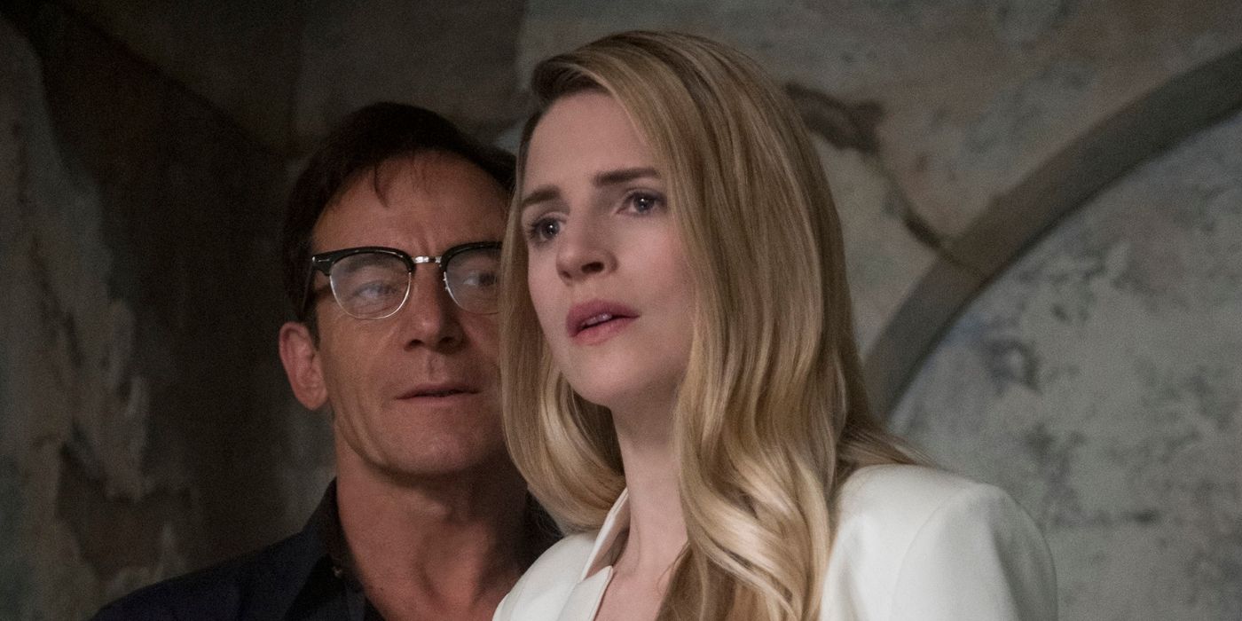 Jason Isaacs and Brit Marling in The OA