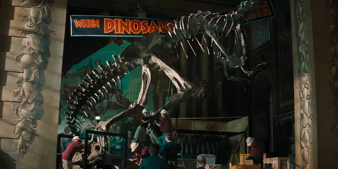 When Dinosaurs Ruled The Earth banner in both movies Jurassic Park