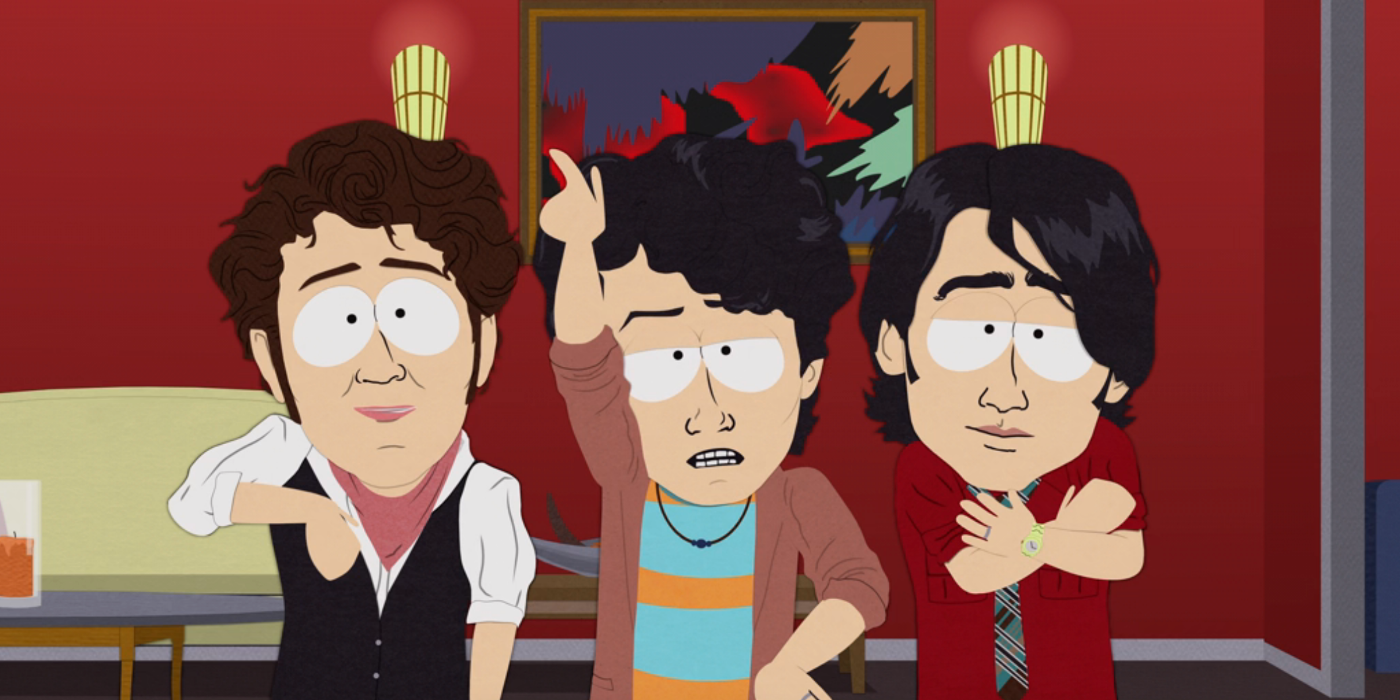 Nick, Joe, and Kevin Jonas in the South Park episode The Ring.