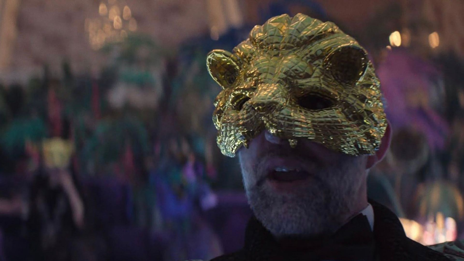 A VIP wearing a mask in Squid Game.