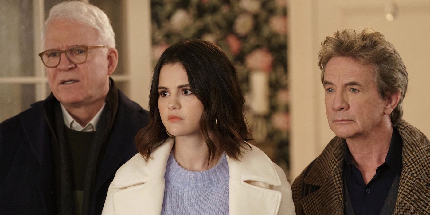Steve Martin's Charles-Haden Savage, Selena Gomez's Mabel Mora, and Martin Short's Oliver Putnam in Only Murders in the Building