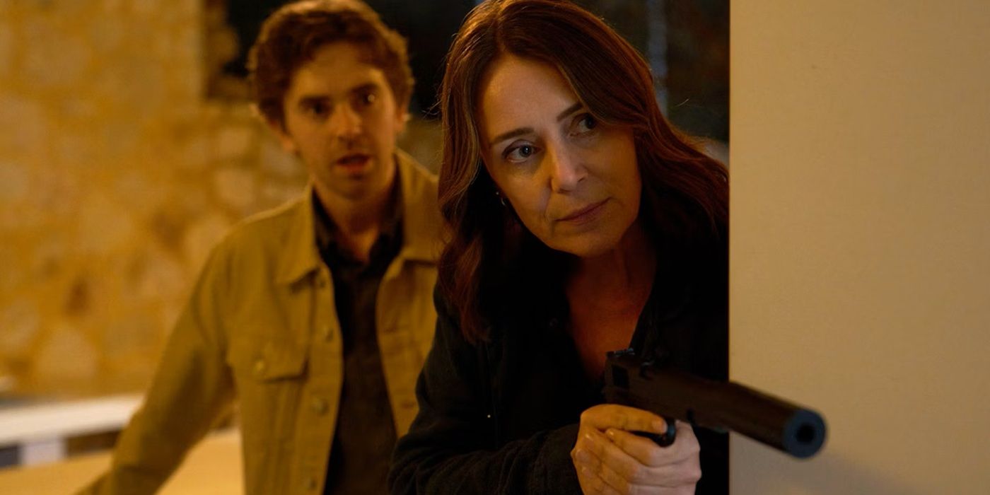 Keeley Hawes and Freddie Highmore in The Assassin.