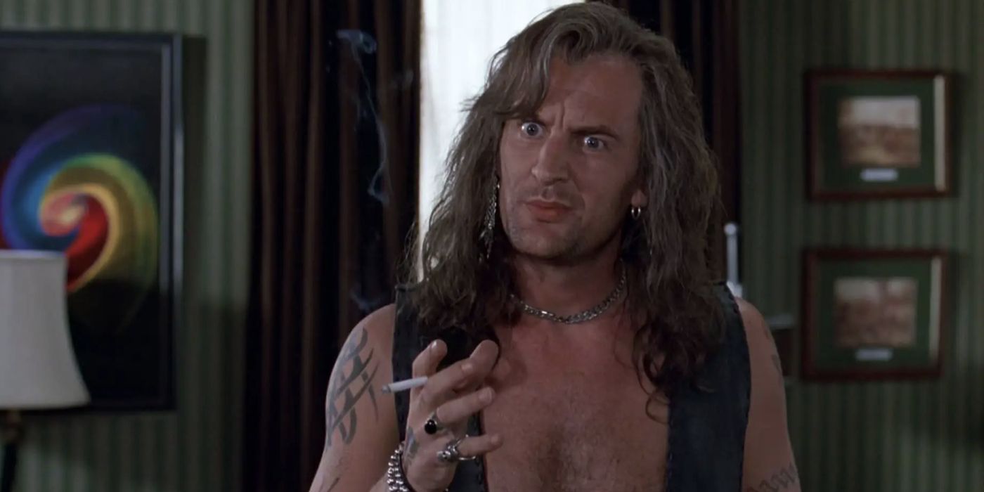 Del smokes a cigarette in Wayne's World 2