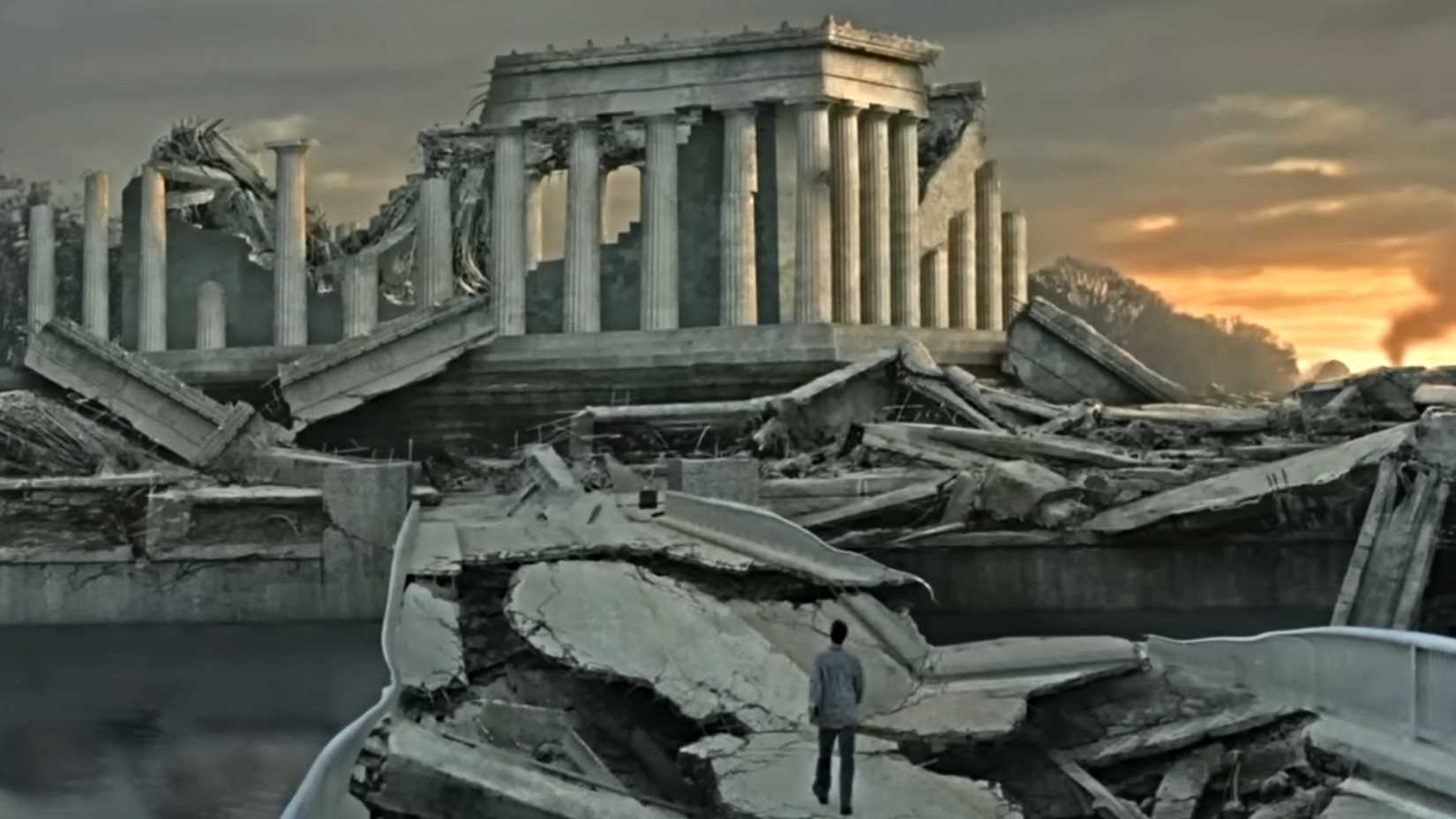 Dr. George Herbert walking into DC at the end of H. G. Wells' War of the Worlds