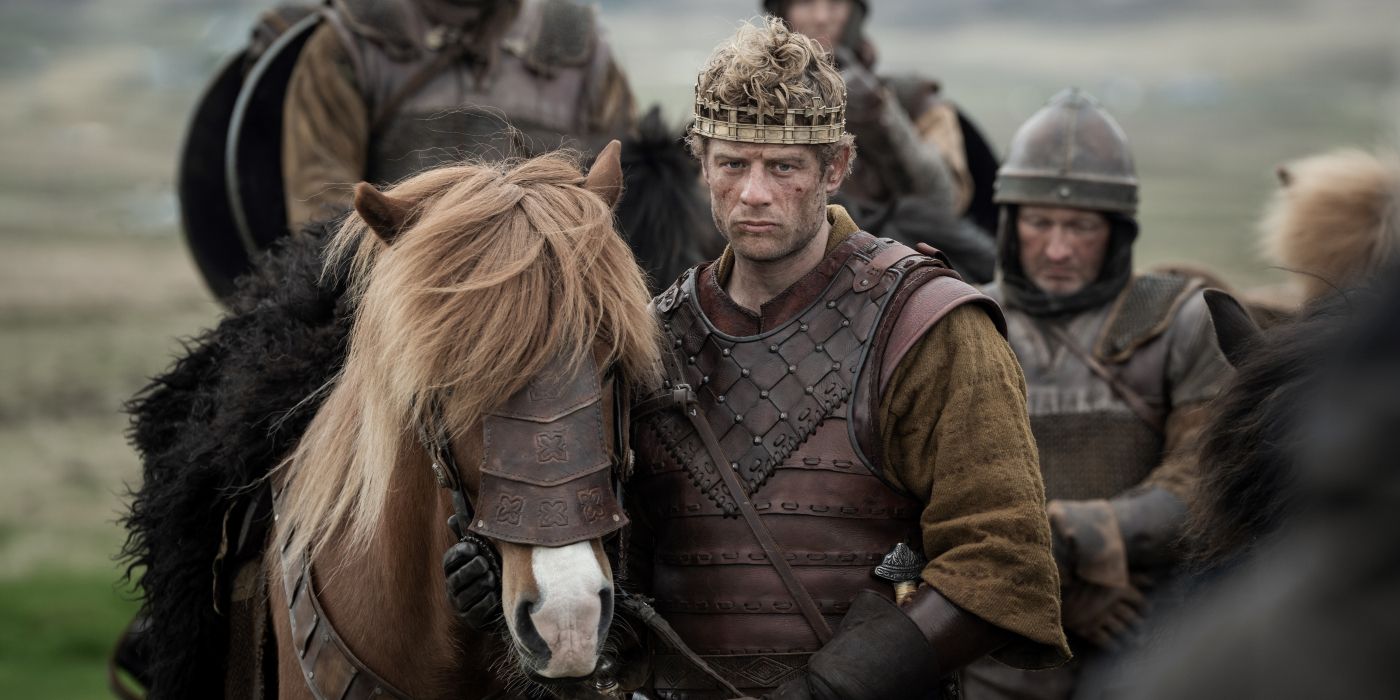 James Norton in King and Conqueror standing next to a horse