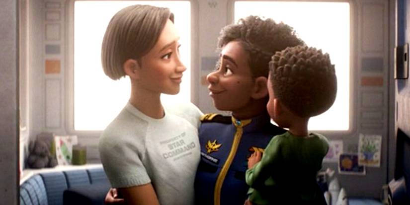 Alisha and Kiko with their son in Lightyear
