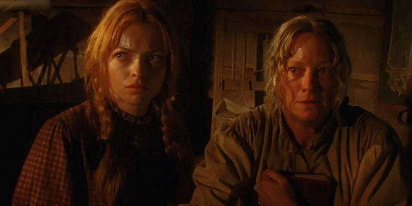 Francesca Eastwood and Teri Polo in Outlaws and Angels.