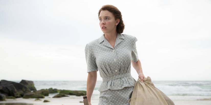 Sydney Sweeney in Eden wearing a dress on a beach